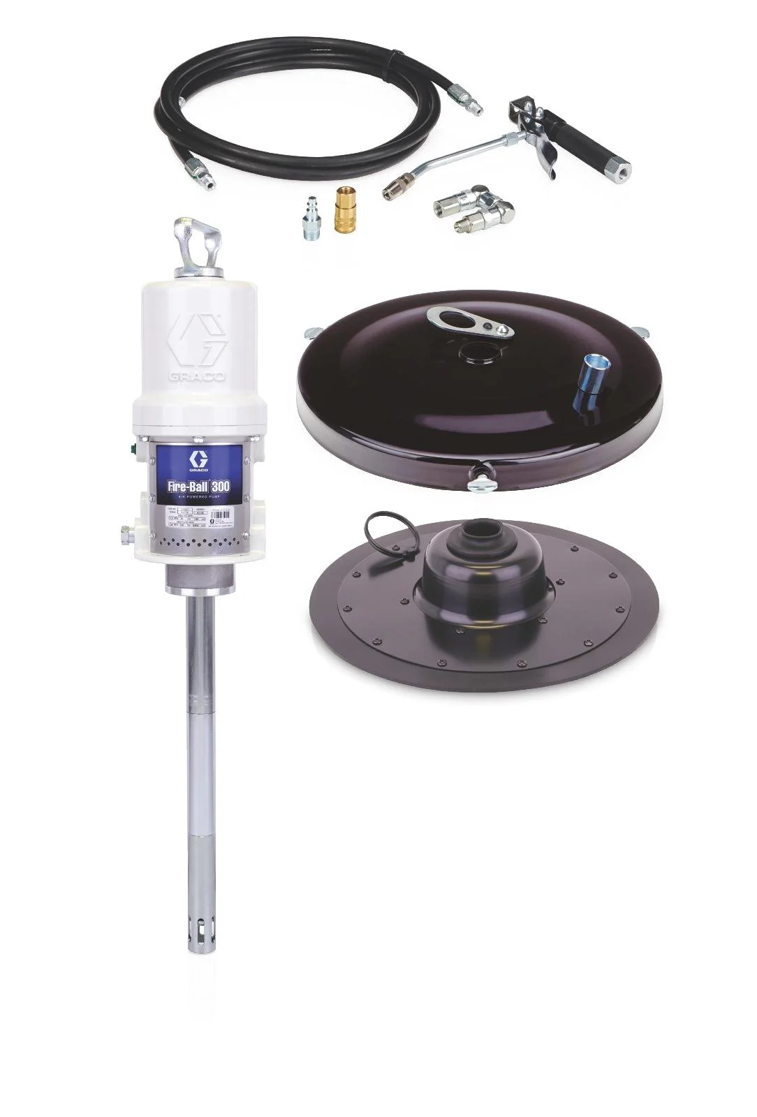 Fire-Ball® 300 Series 50:1 35 to 50 lb. (16 to 23 kg) Grease Pump - Portable Pail Dispenser CE Package - Ysert
