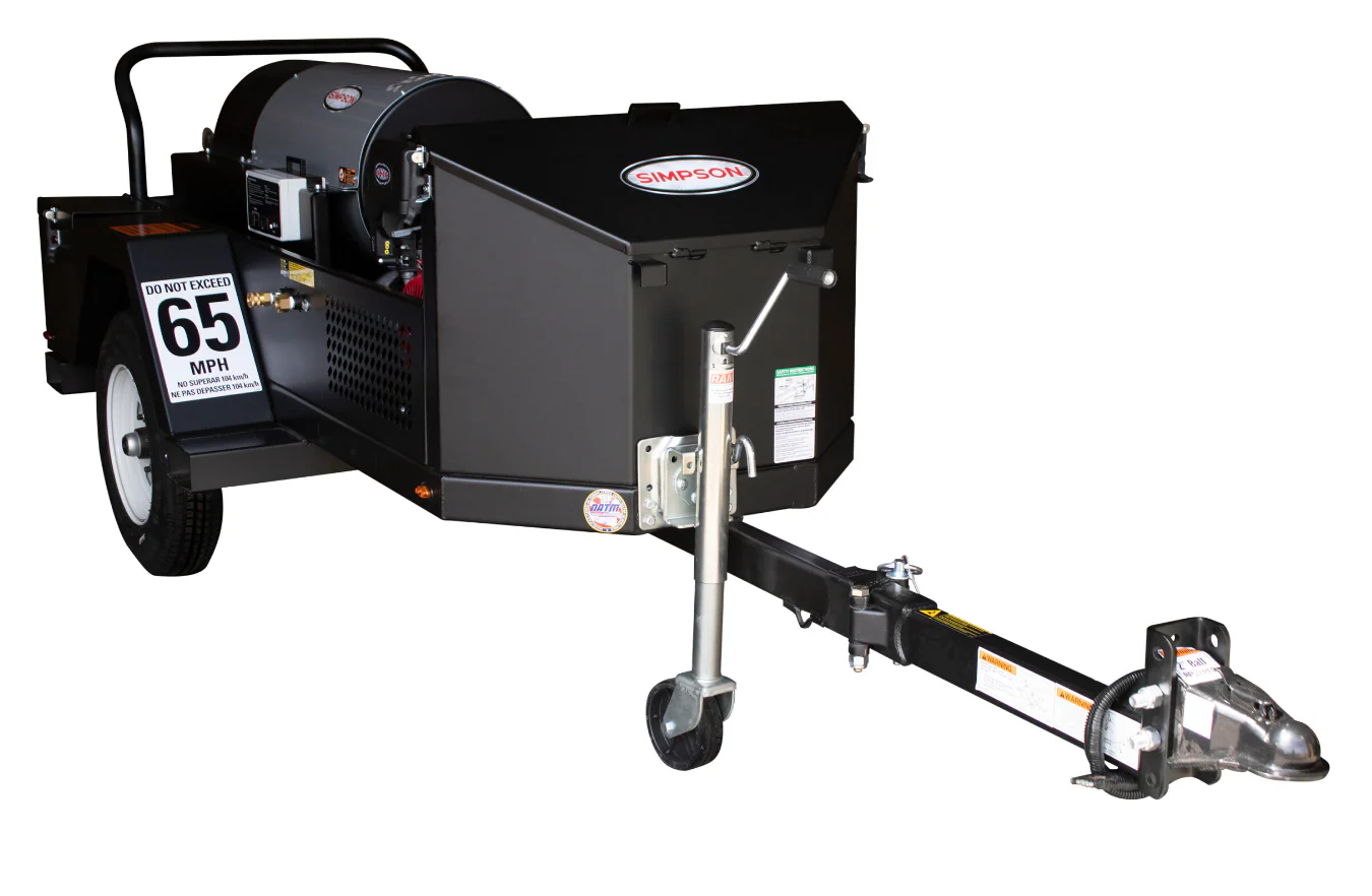 SIMPSON® 95014 Mini Brute Trailer MBT-4040252E 49-State 4000 PSI at 4.0 GPM HONDA® GX390 with General Pump® Industrial Triplex Hot Water Professional Gas Pressure Washer Trailer - Ysert