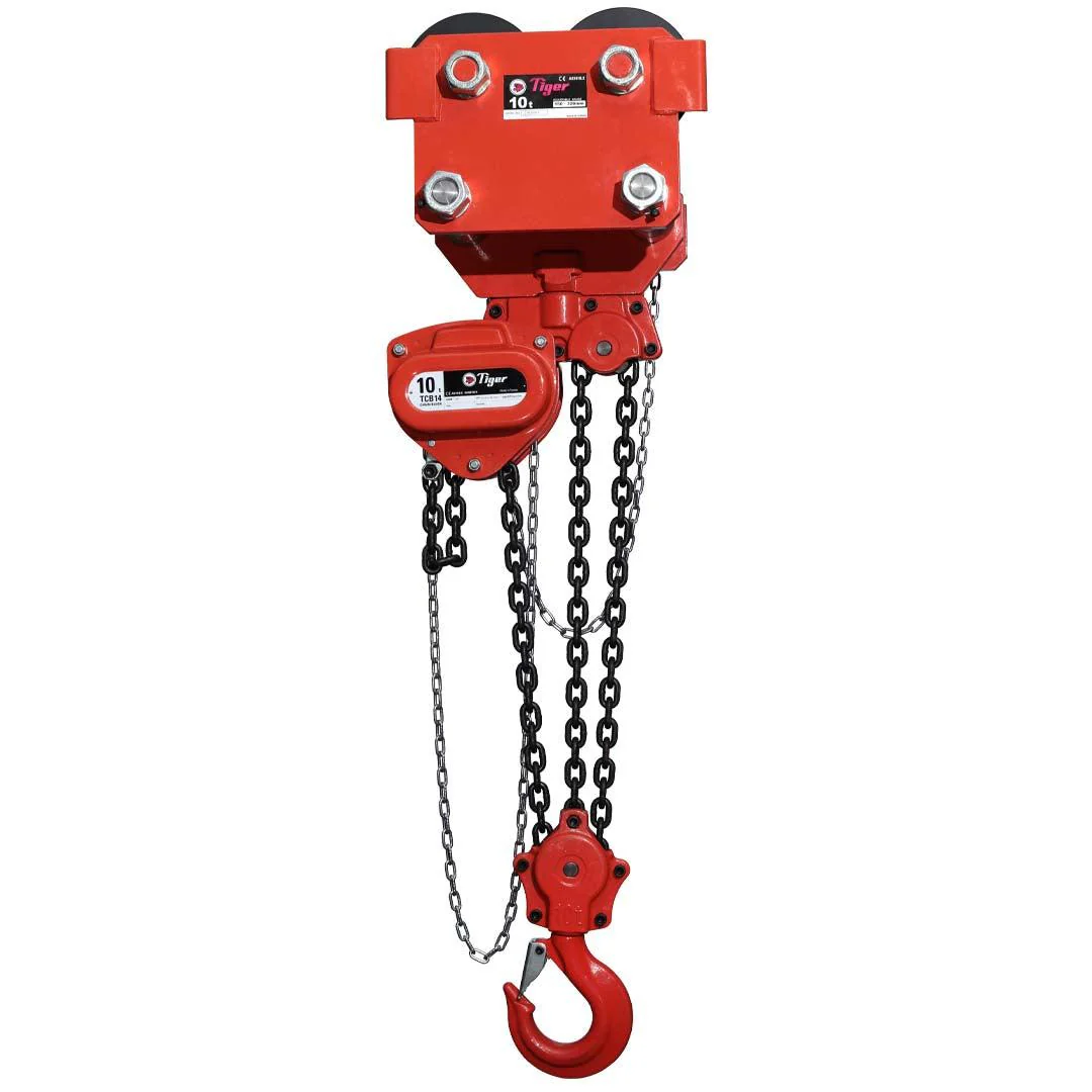 Tiger Lifting CCBTGT-0500 5-tons Twin Bar 10-ft. Std. Lift Combination Chain Block & Trolley (Geared trolley combination units) - Ysert