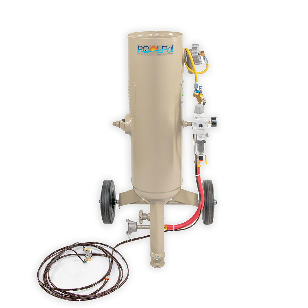 Clemco 1 cu ft Classic Blast Machine Model 1042 with Aerolyte Pool Pad - Portable 1/2 inch Piping - With Remote - Ysert