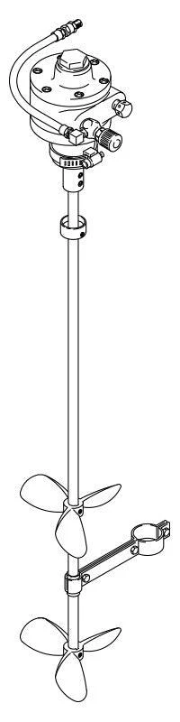 Graco Drum agitator without mounting tube, air driven, 1/2 HP, 31.25 inches (79.3 cm) in length, carbon steel material - Ysert