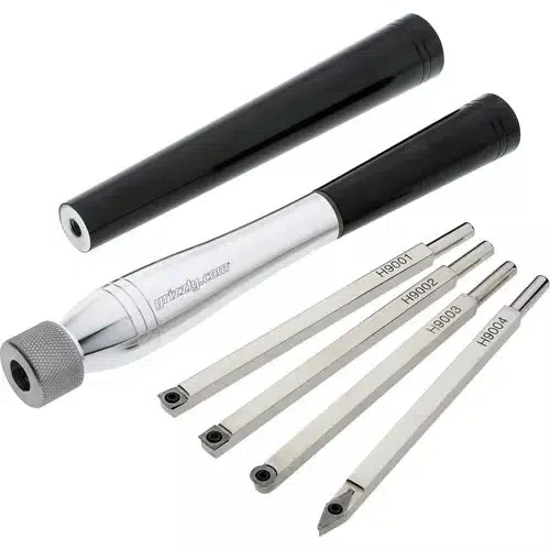 Grizzly T30498 - 6 Pc. Collet Woodturning Chisel Set With Carbide Inserts and Aluminum Handles - Ysert