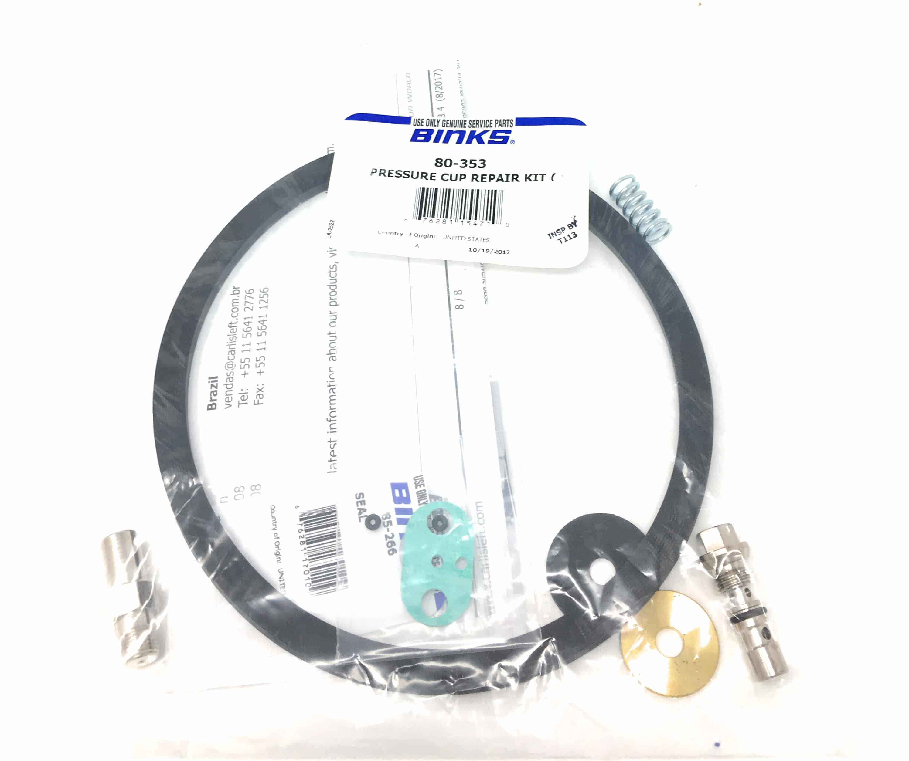 Binks 80-353 Pressure Cup Repair Kit - Ysert