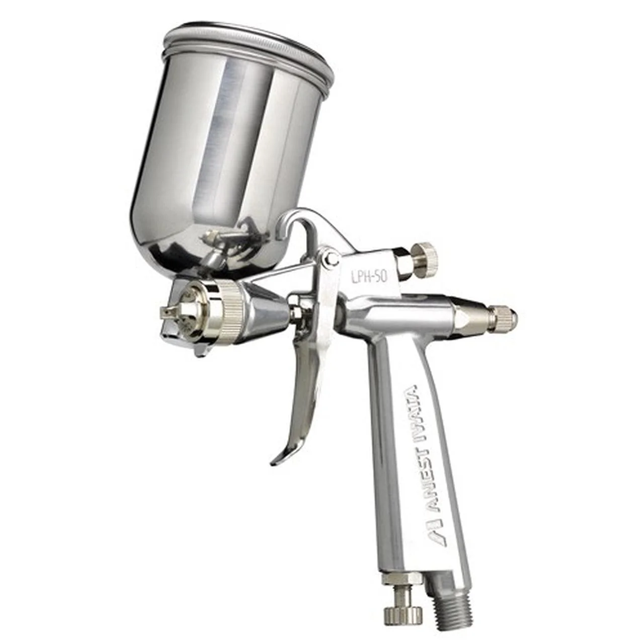 IWATA LPH50-102G Gravity Feed HVLP Spray Gun w/ PC-5 250ml Aluminum - Ysert