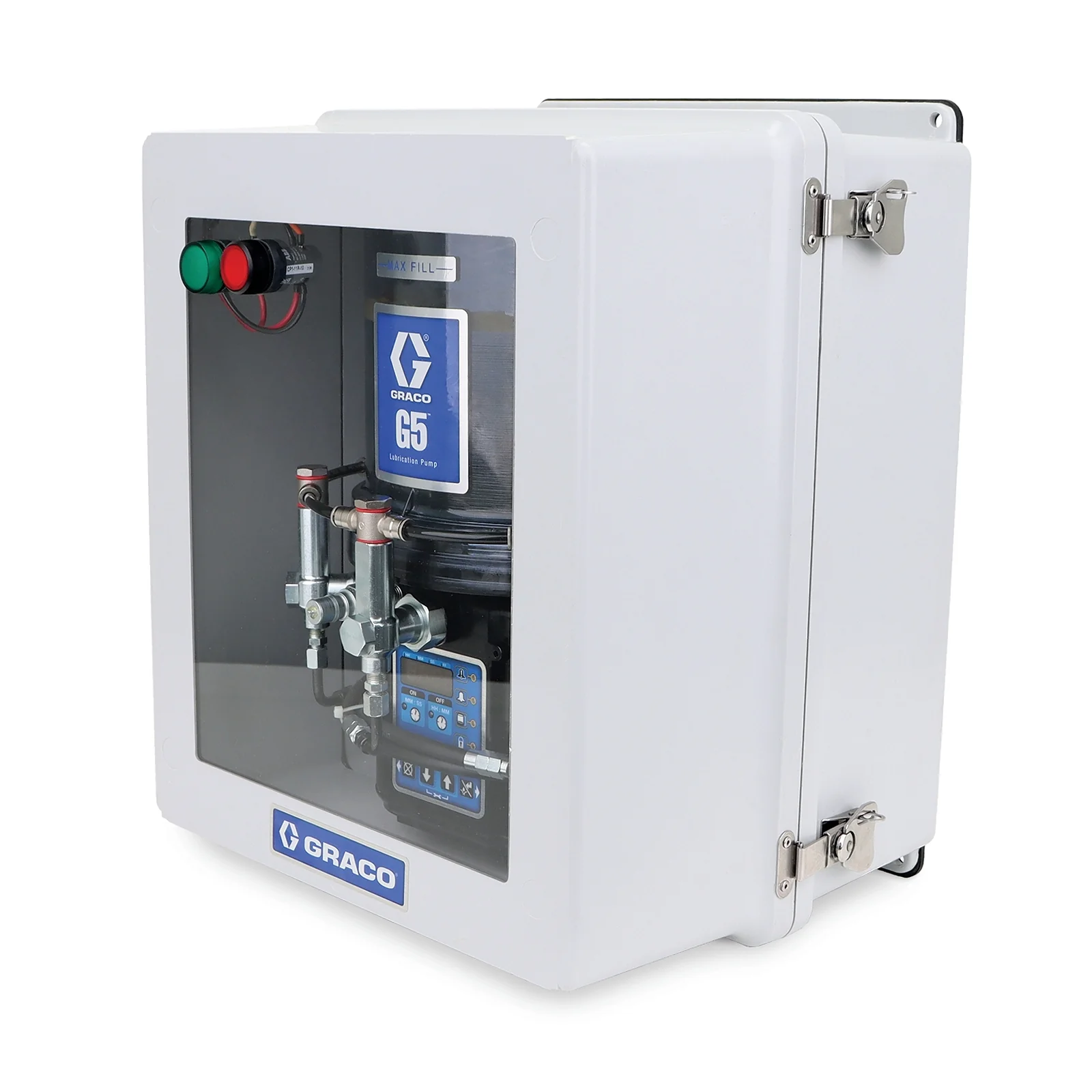 Graco G5™ Standard Grease Lubrication Pump, 24 VDC, 4 Liter, External Low Level, Standard Oriented 5-Pin CPC - Ysert