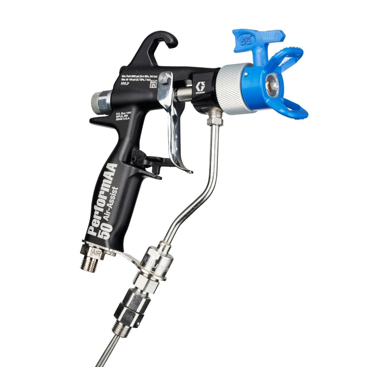 Graco PerformAA 5000 RAC Air Assist Gun w/ Reverse A Clean Air Cap & Spray Tip and Fluid Swivel - Ysert