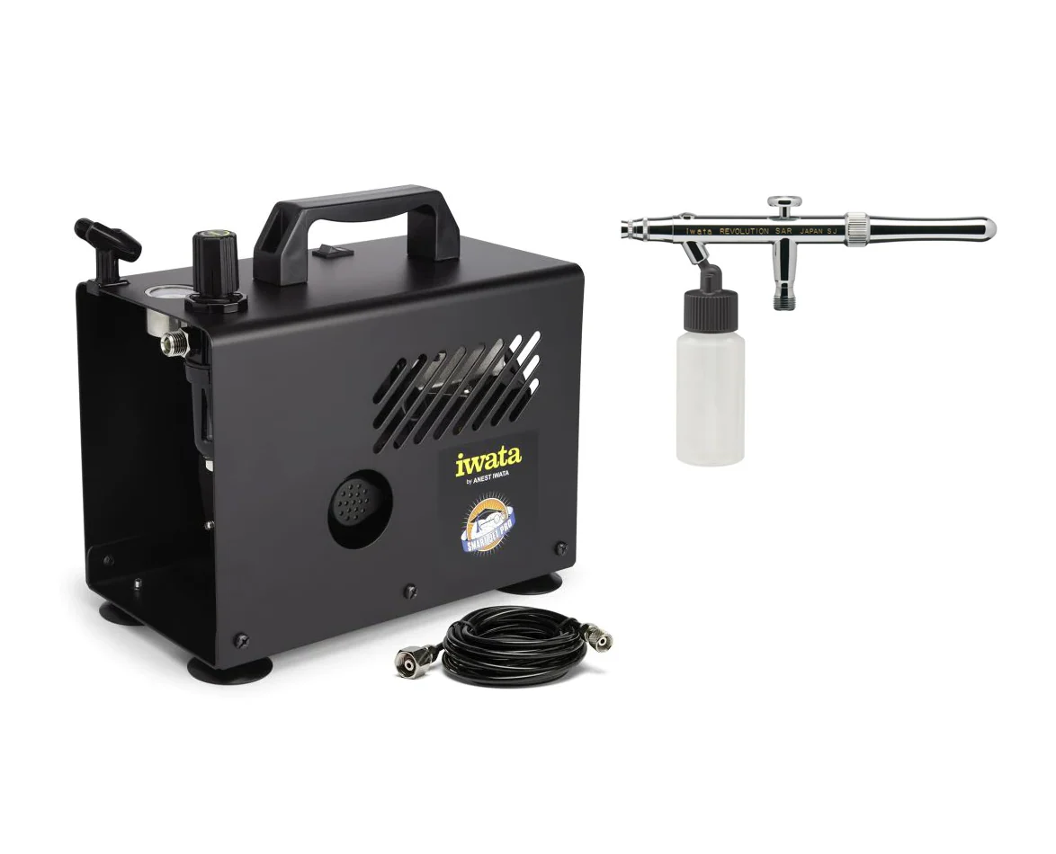 Iwata Smart Jet Pro 110-120V Airbrush Compressor w/ NEO for Iwata BCN Siphon Feed Dual Action Airbrush - Ysert