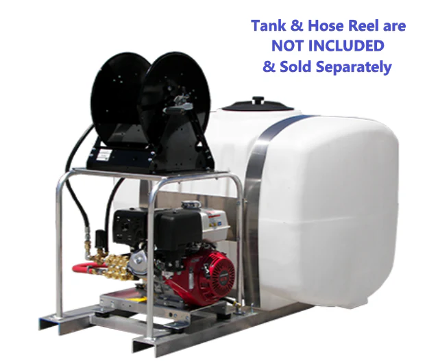 Pressure-Pro Pro-Skid Series 4000 PSI @ 4.0 GPM AR Pump Honda Engine Direct Drive Cold Water Gas Pressure Washer - Tank  & Hose Reel Sold Separately - Ysert