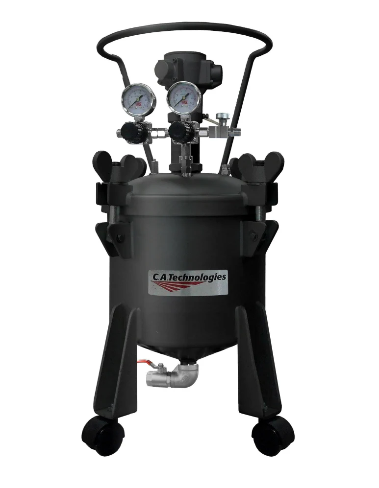 C.A Technologies 2.5 gallon (NON-ASME) Air Agitated Bottom Outlet Pressure Tank - SINGLE REGULATED - Ysert