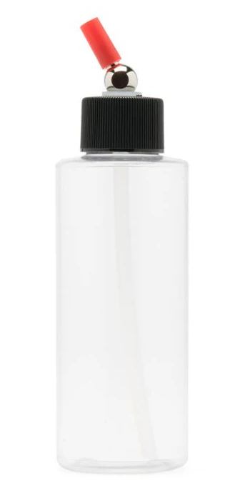 Iwata I4504 Crystal Clear Bottle 4 oz / 118 ml Cylinder With Adaptor Cap - Ysert