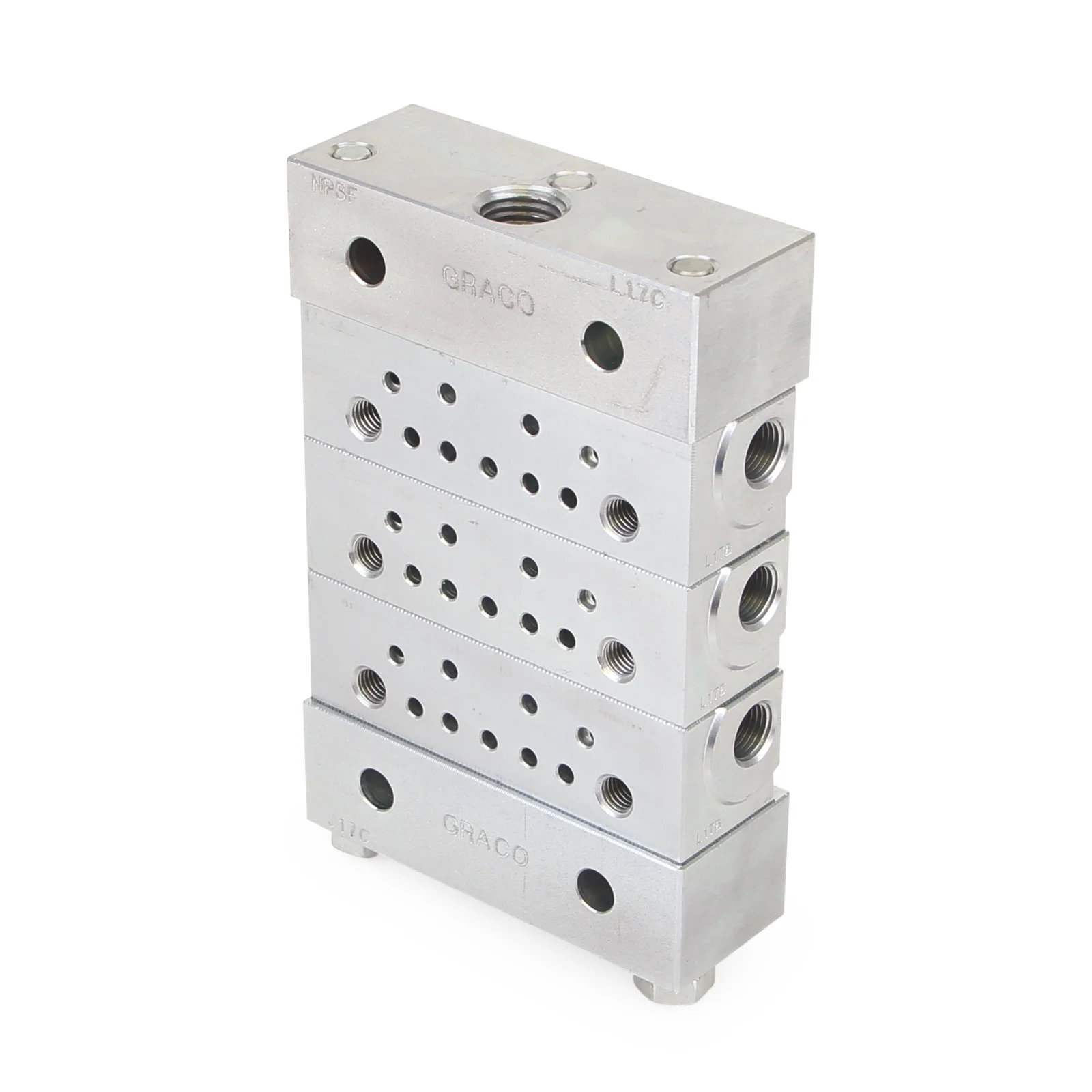Graco Trabon® MSP Stainless Steel Divider Valve - 3 Section Base Plate Assembly, BSPP - Ysert