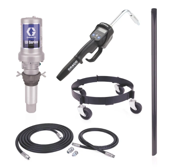 Graco 25C555 Ld Series 5:1 Mobile 16 Gallon Oil Pump Package - Manual Meter, Rigid Extension, Npt - Ysert