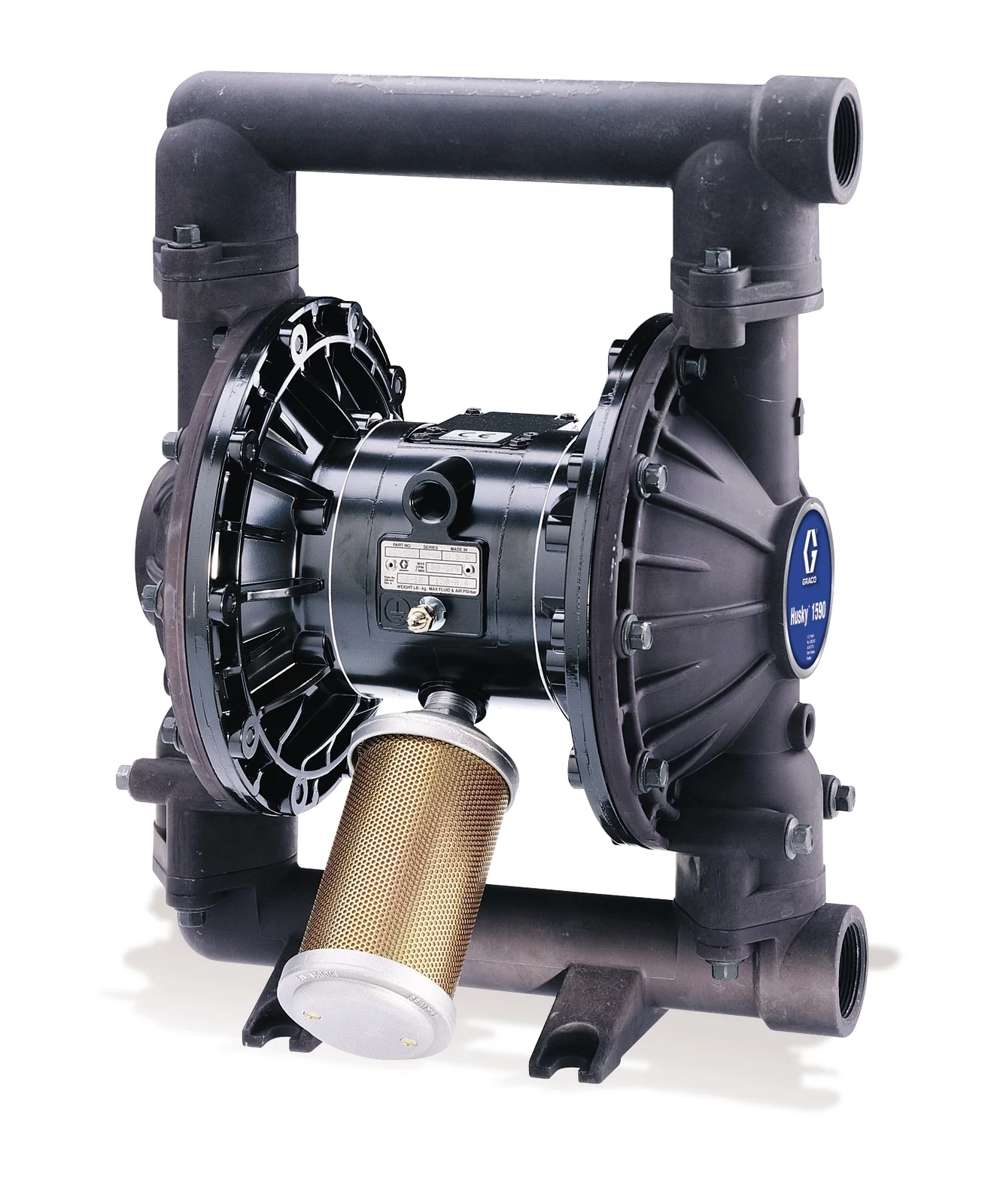 Graco Husky 1590 PP Air Operated Double Diaphragm Plastic Pump, PP/PT - Ysert