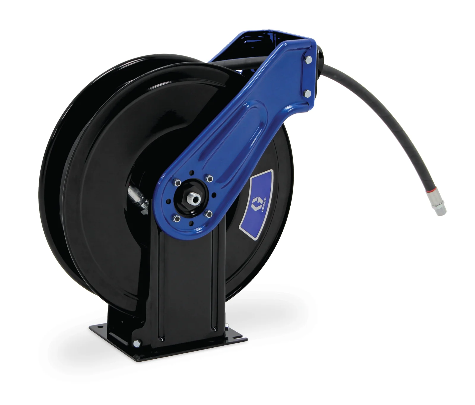 Graco XDX™ 10, Grease, 1/2 in (13 mm) Inlet, Bare Reel (1/4 in X 50 ft (6 mm X 15 m) Capacity), NPT, Truck/Bench Mount, Metallic Blue - Ysert