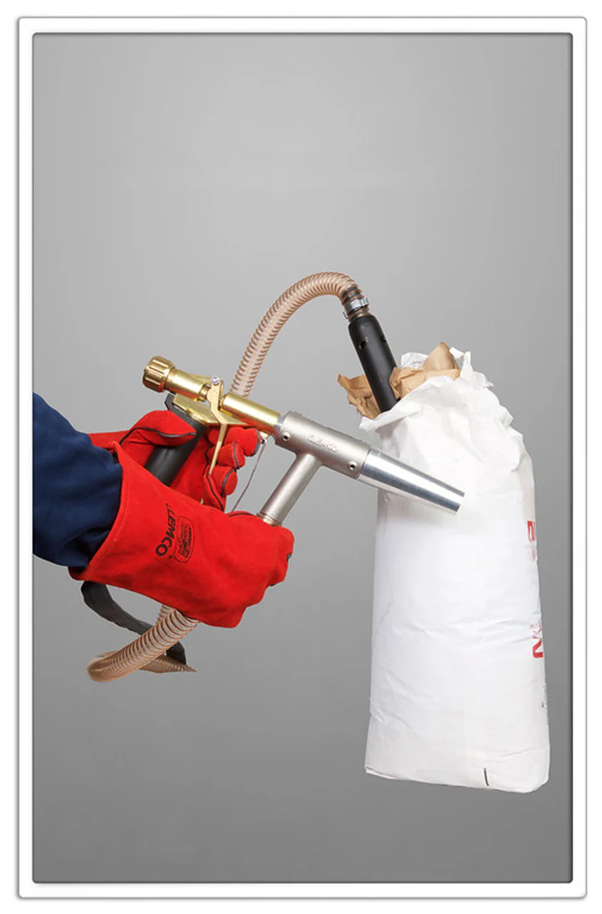 Clemco Sandblast Power Gun w/ 30-ft Air & Material hose (W/ HOPPER & CART) - Ysert