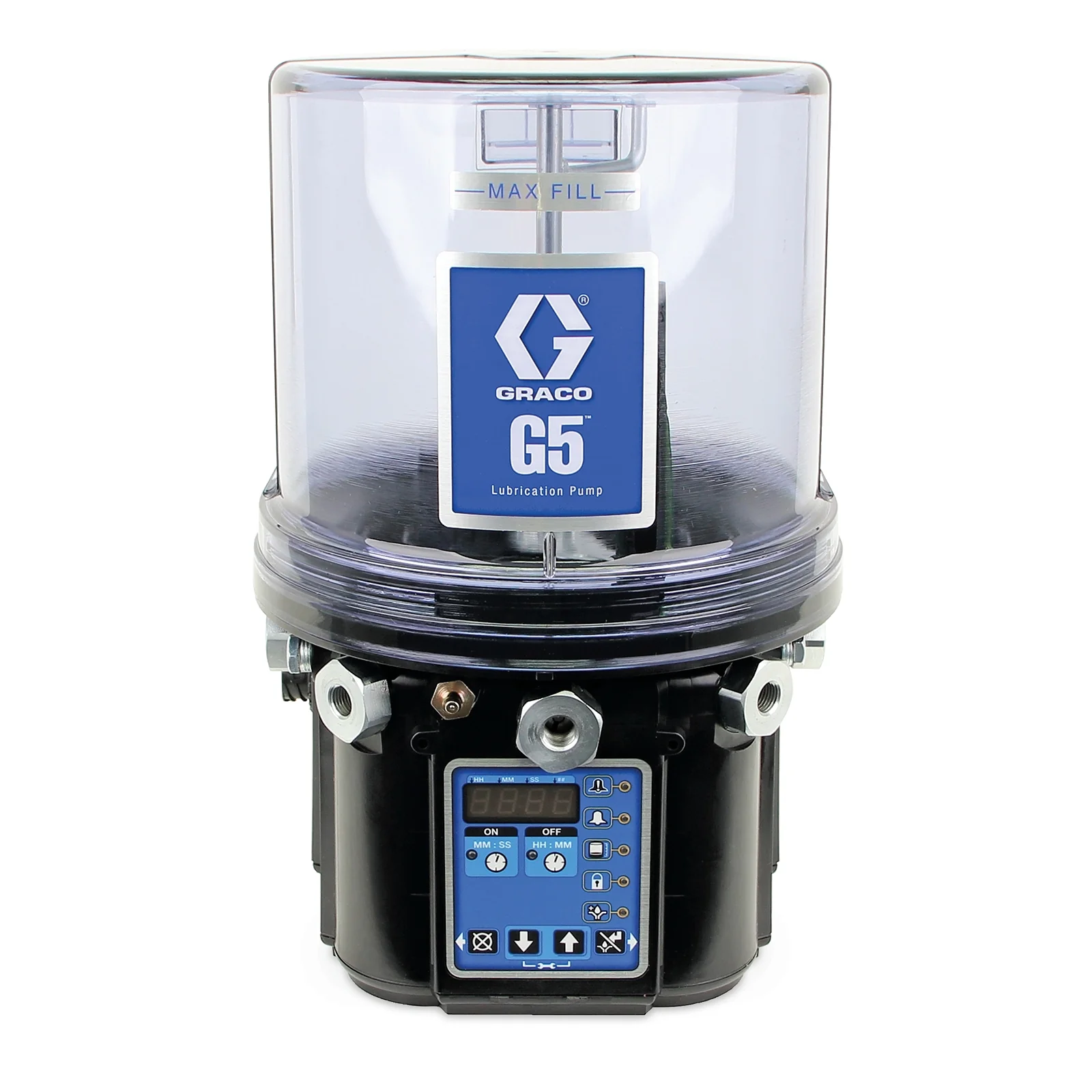 Graco G5™ Pro Grease Lubrication Pump, 24 VDC, 4 Liter, Low Level with Controller, Vertical Oriented 5-Pin CPC - Ysert