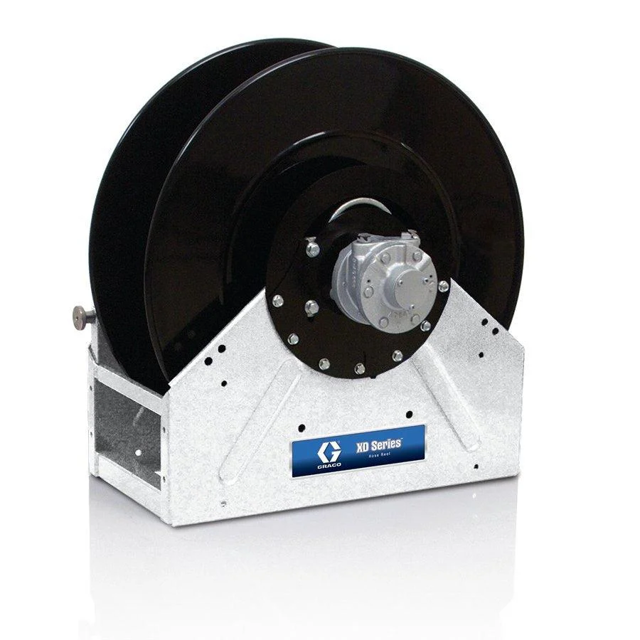 Graco XD60™, Oil/Grease, 1 in. (25 mm) Inlet/Outlet, Bare Reel (1 in. X 50 ft. (25 mm X 15 m) Capacity), NPT, 12 VDC Electric Motor, White - Ysert