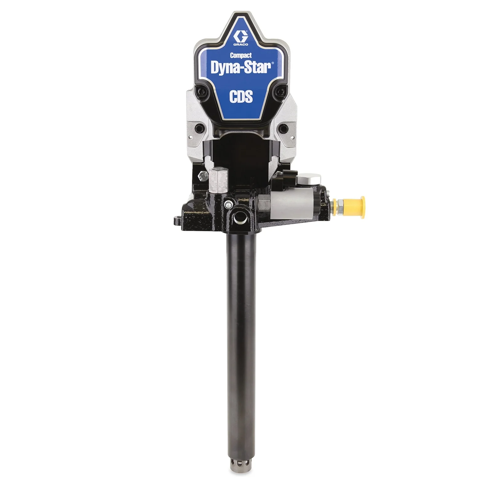 Graco Compact Dyna-Star® 24 VDC Vent-Valve Bare Oil or Grease pump, 12 L or 35 lb Bucket Length - Ysert