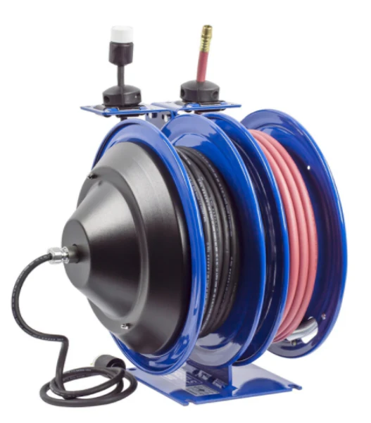 Spring Driven Air/Electric Combo Reel - 300 PSI - C Series w/ Hose & Cord - Ysert