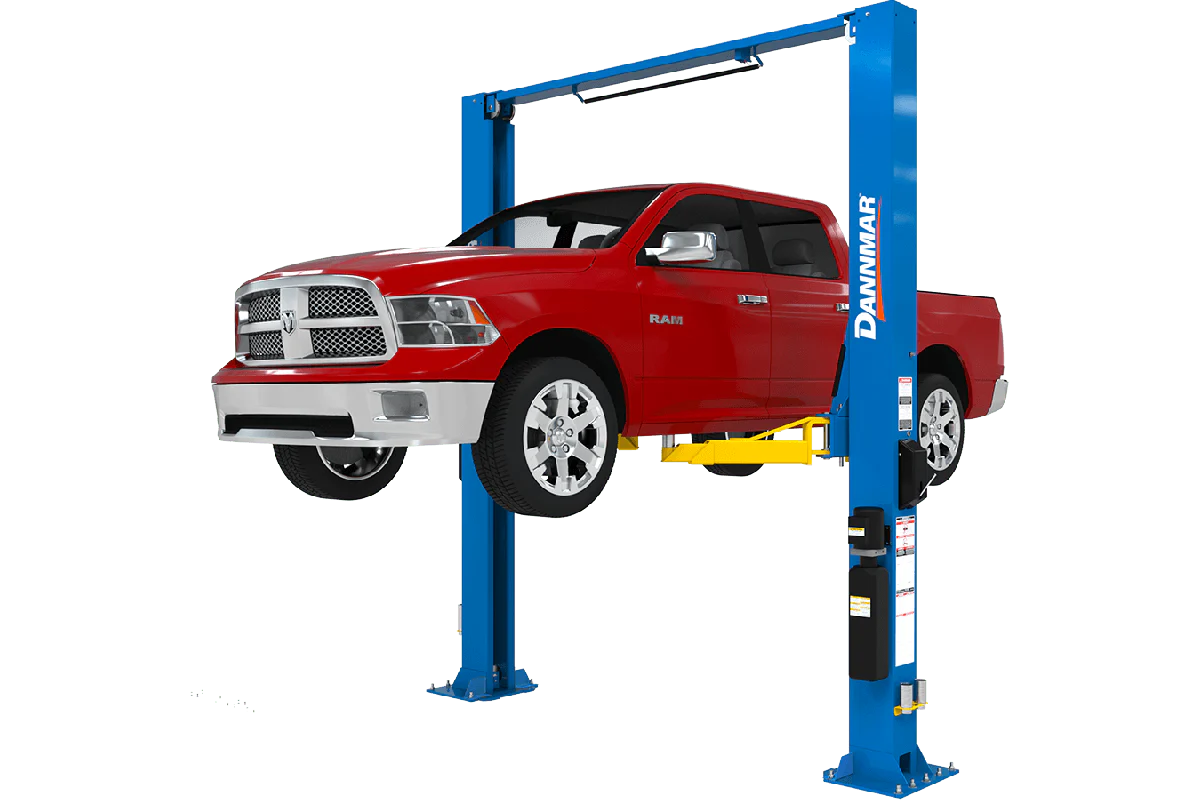 Dannmar D2-12C 12,000-lbs. Capacity Heavy-Duty Two-Post Lift / Symmetric Clearfloor / Triple-Telescoping Low-Pro Arms - Ysert