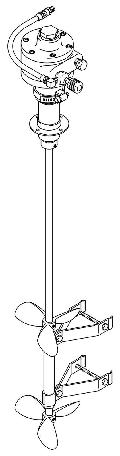 Graco Drum agitator without mounting tube, air driven, 1/2 HP, 31.25 inches (79.3 cm) in length, carbon steel material - Ysert