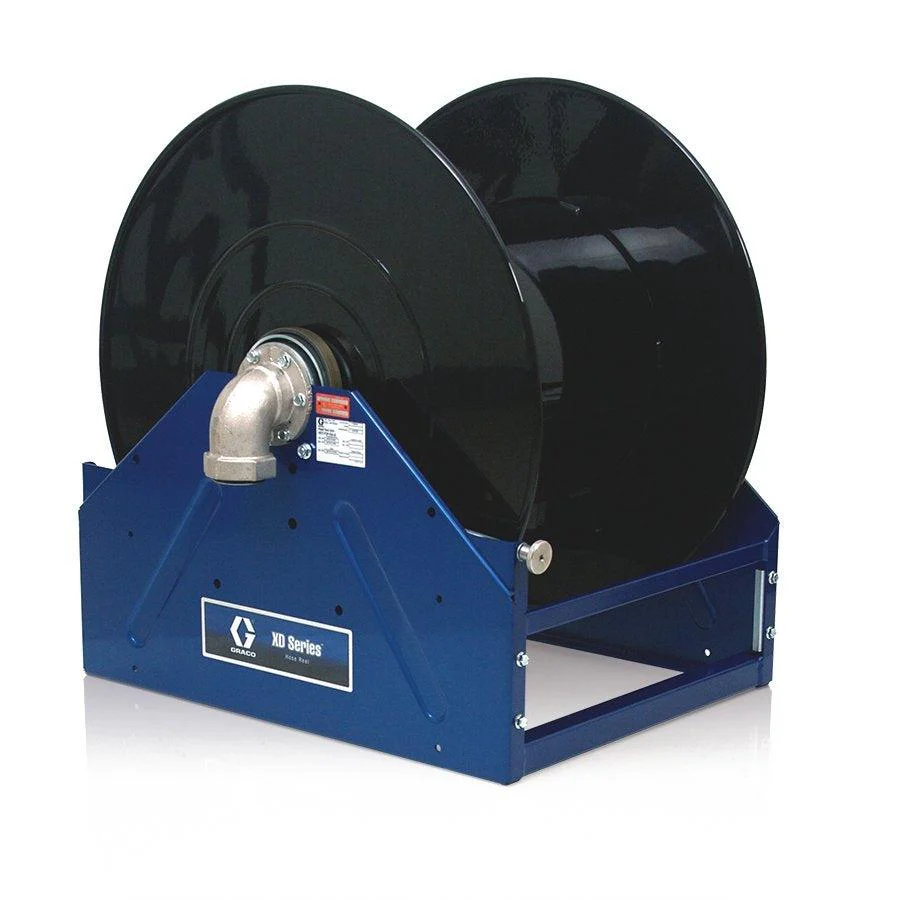 Graco XD80™, Diesel Fuel, 1-1/2 in. (38 mm) Inlet/Outlet, Bare Reel (1-1/2 in. X 100 ft. (38 mm X 30 m) Capacity), NPT, Hydraulic Motor, Metallic Blue - Ysert