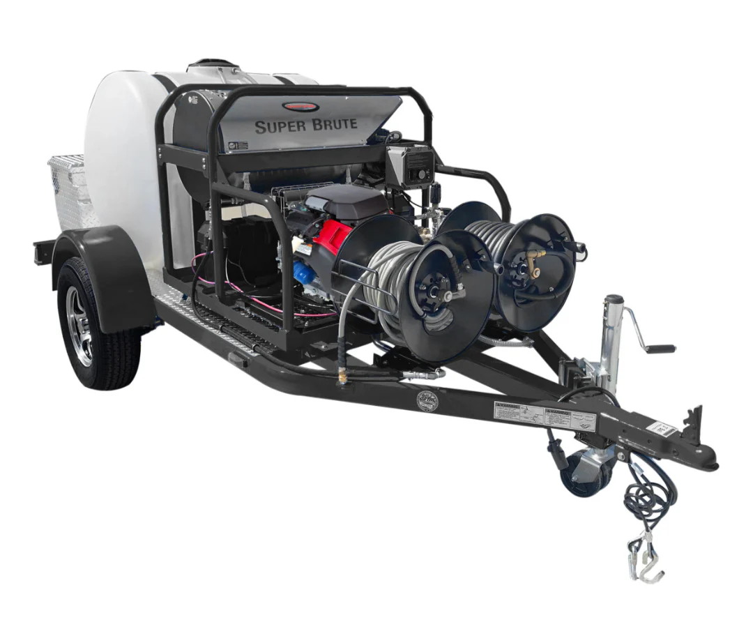 SIMPSON® 95123 Direct Drive Hot Water Pressure Washer Trailer 3500 PSI @ 5.5 GPM HONDA E-Start - Ysert