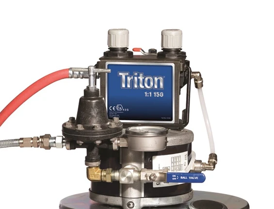 Triton Stainless Steel 100 PSI @ 8.5 GPM Bare Package Air-Powered Sprayer - Pail Mount does not include hose or gun - Ysert