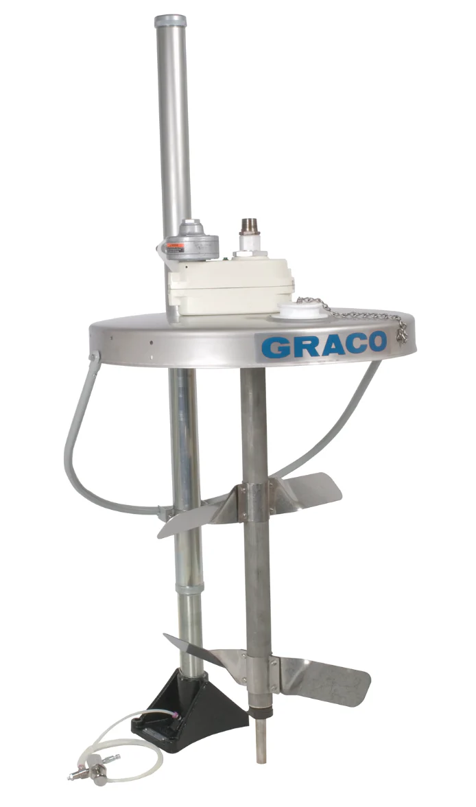 Graco 231414 Heavy Duty Back-Geared Drum Agitator with elevator, drum cover and siphon kit, air driven, 1/2 HP, 32 inches (81.25 cm) long - Ysert