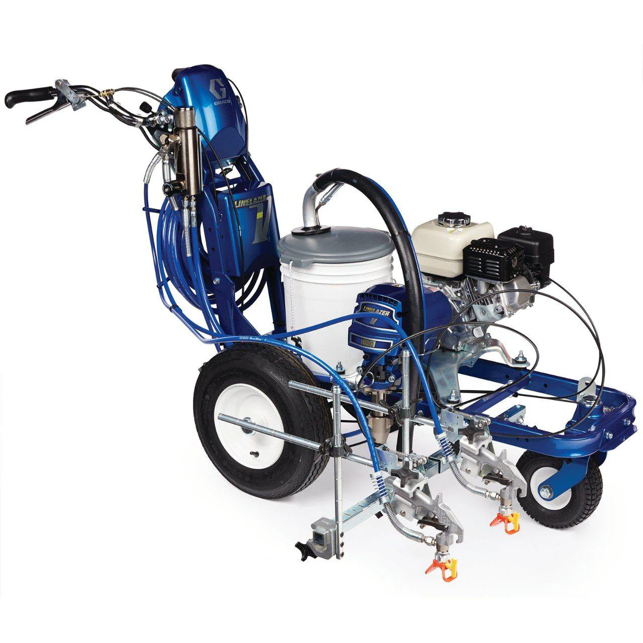 Graco LineLazer V 3900 Standard Series 3300 PSI @ 1.25 GPM Honda GX120 Gas Airless Line Striper - 2 Manual Guns - Ysert