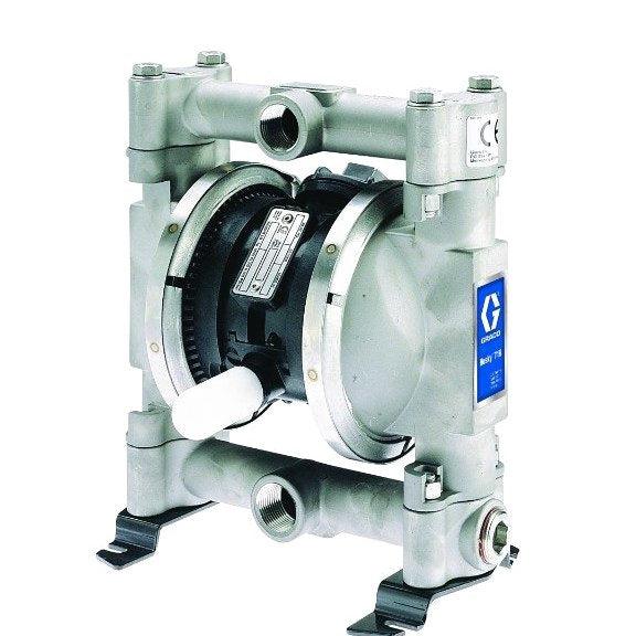 Graco Husky™ 716 - 16 GPM - S/S Air Operated Double Diaphragm Metal Pump w/NPT Standard Air Valve, Acetal Seat, PTFE Ball, & PTFE Diaphragm - Ysert