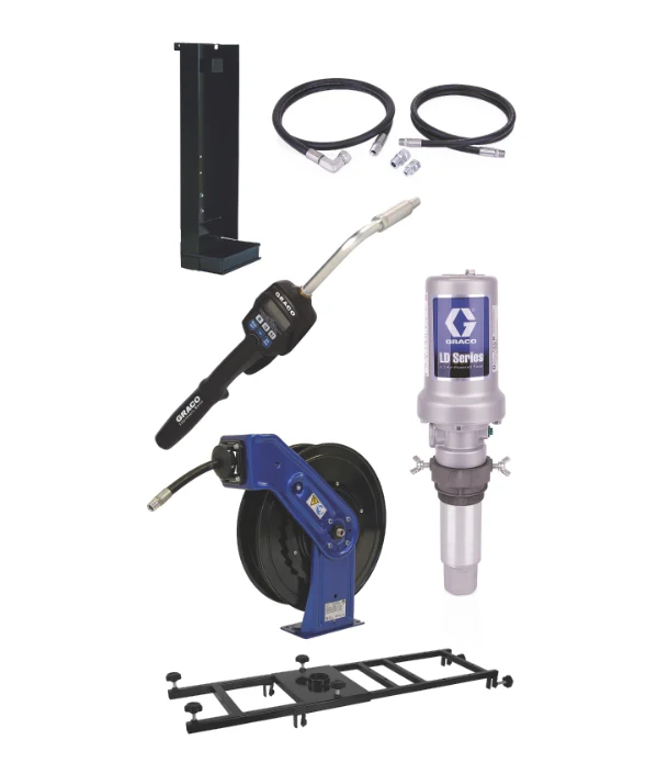 Graco 24K838 Ld Series 3:1 Deluxe Stationary 275 Gallon (1040 Liter) Oil Pump With Sd™ Series Hose Reel Package - Preset Meter Type - Ysert