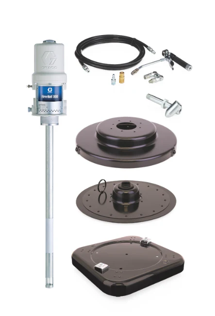 Graco 225006 Fire-Ball® 300 Series 50:1 120 Lb. (54 Kg) Grease Pump Portable Package With Caster Base - Ysert
