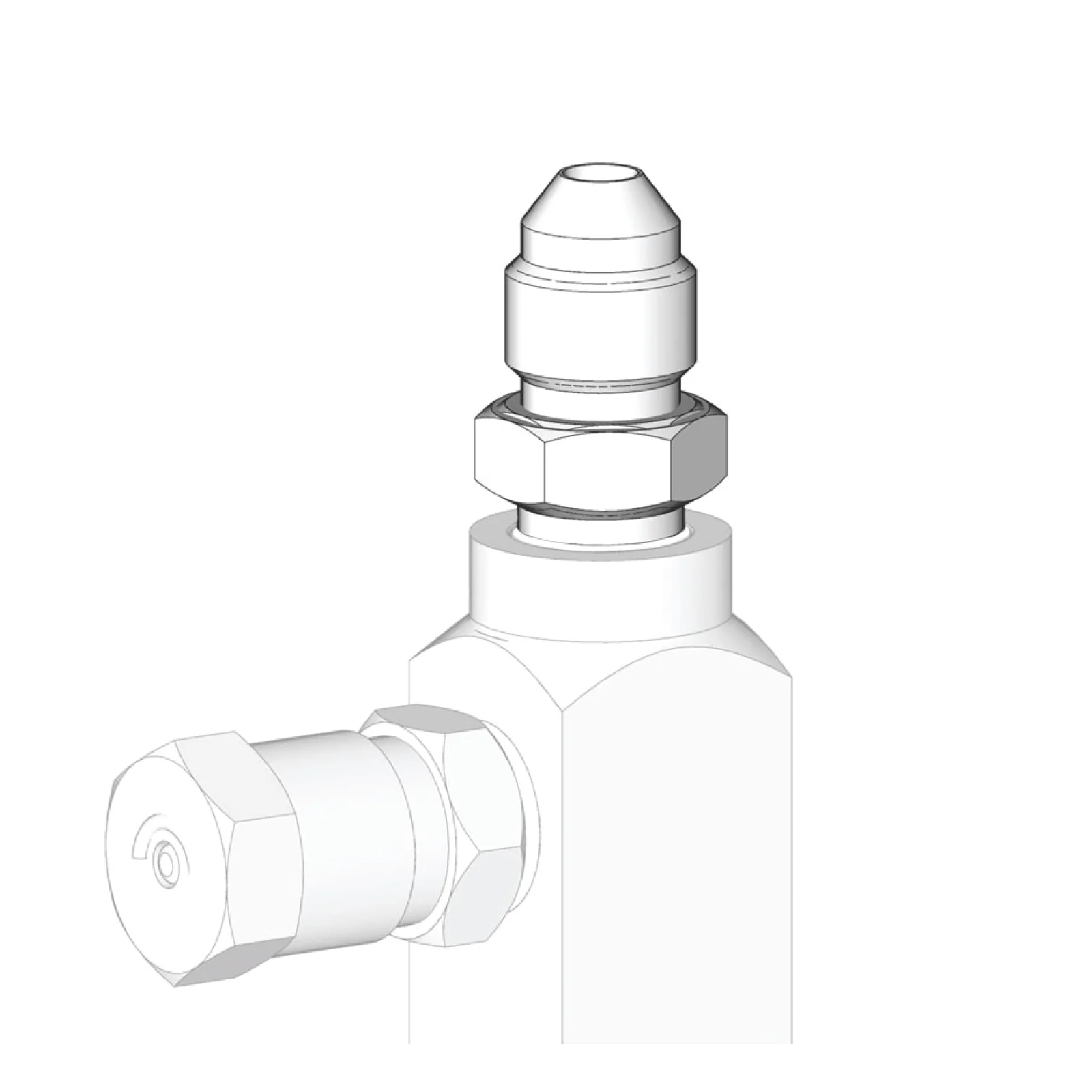 Graco GL-32, GL-33, GL-42, and GL-43 Outlet Fitting - JIC-4 male outlet, stainless steel - Ysert