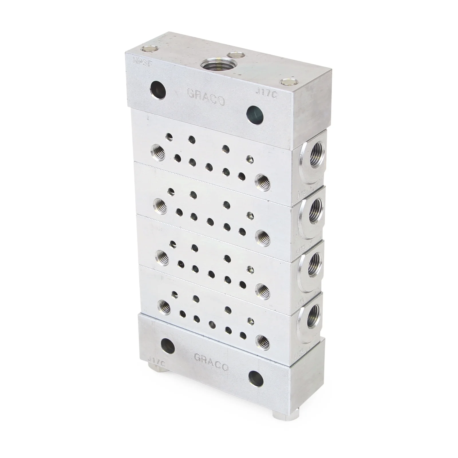 Graco Trabon® MSP Stainless Steel Divider Valve - 4 Section Base Plate Assembly, BSPP - Ysert