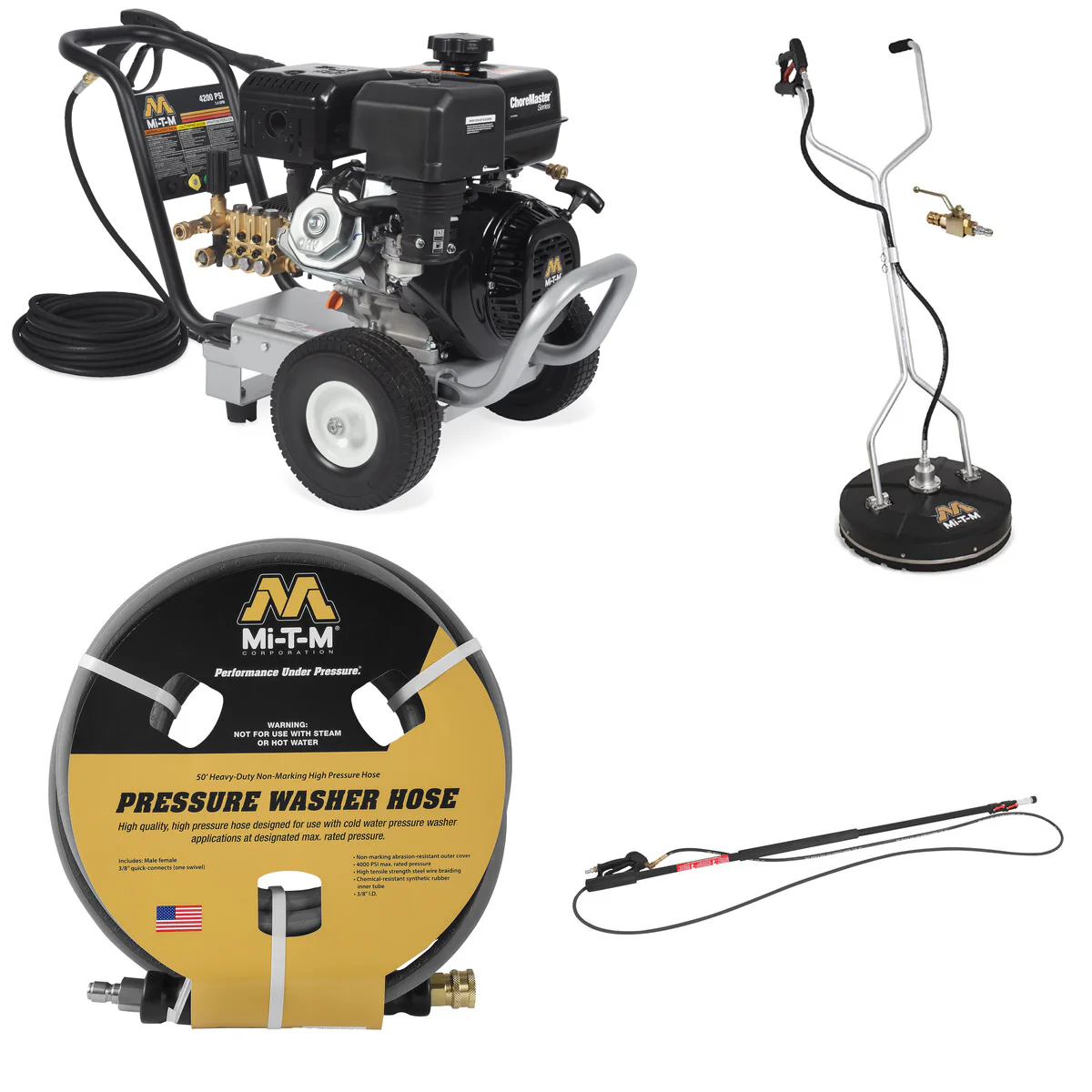 Mi-T-M 4200 PSI, 3.4; Steel Frame DD AR Pump, Bolt on Unloader Pressure Washer, Start Your Own Business Kits - Ysert
