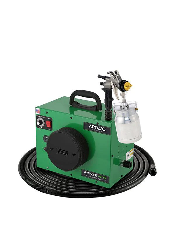 Apollo Power-4 VS 4-Stage 120V HVLP Paint Sprayer w/ 29' Air Flex Hose & A7700QT Spray Gun - Green - Ysert