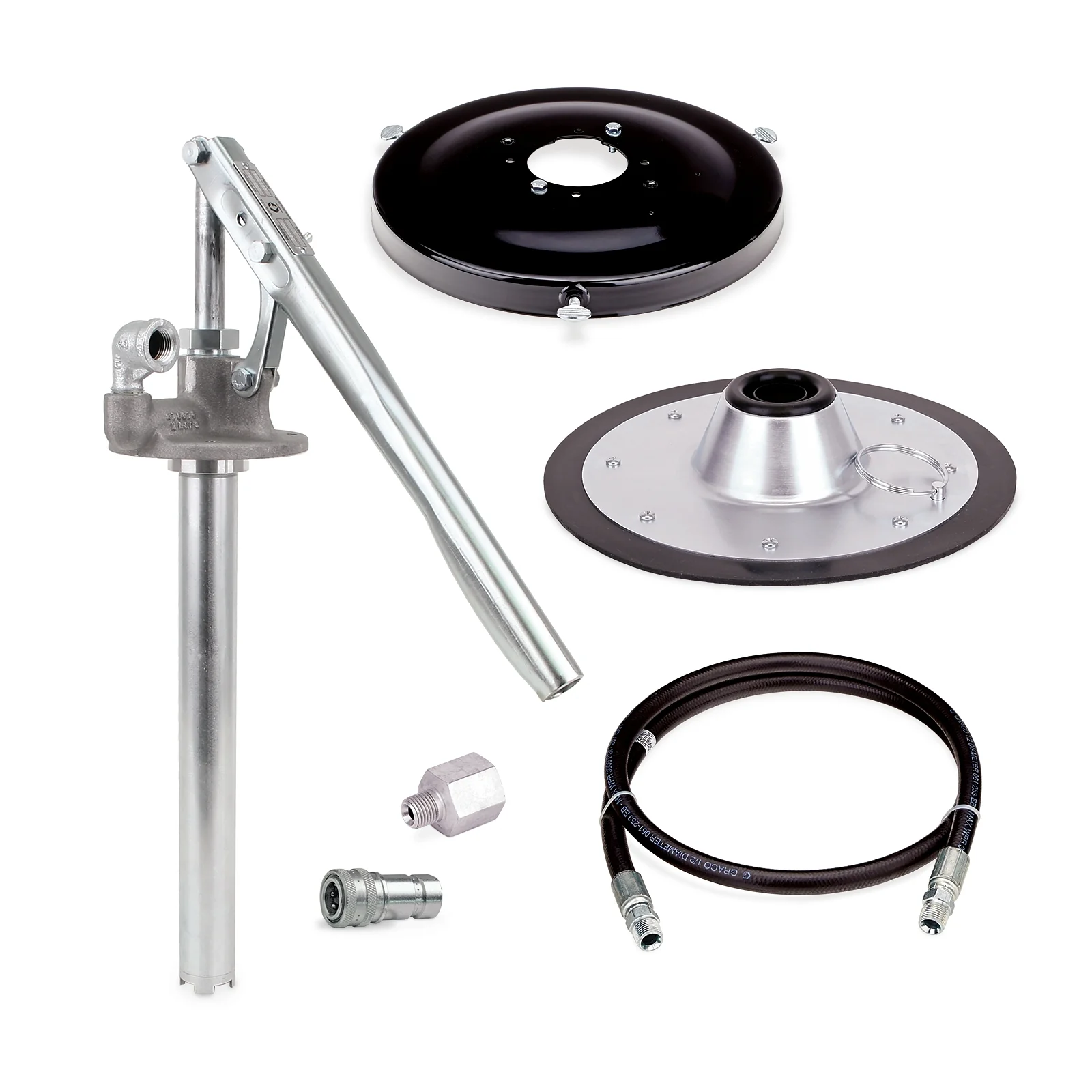 Reservoir Refill Manual Pump includes Pump, Cover, Follower Plate, Hose and Coupling - Ysert