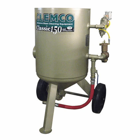 Clemco 6 cu ft Classic Blast Machine Model 2452  - Portable 1-1/4 inch Piping - With Auto Quantum Valve (AQV) & Pressure-Hold Remote w/ACS - Ysert
