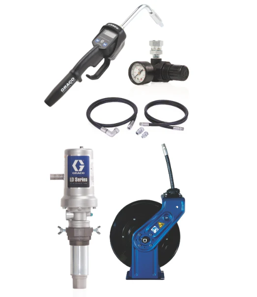 Graco 24K834 Ld Series 3:1 Deluxe Tank Mount Oil Pump With Sd™ Series 1/2 In. X 35 Ft. Hose Reel Package - Manual Meter Type - Ysert