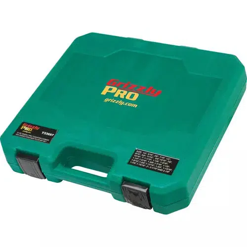 Grizzly PRO T33697 - 31 Pc. Tungsten Carbide Hex Shank Forstner Bit Set, 1/4