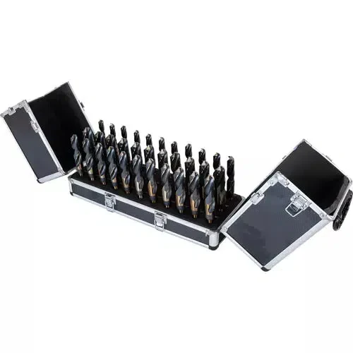 Grizzly T31990 - 33 Pc. HSS/Cobalt Silver & Deming Drill Bit Set W/ Aluminum Case - Ysert
