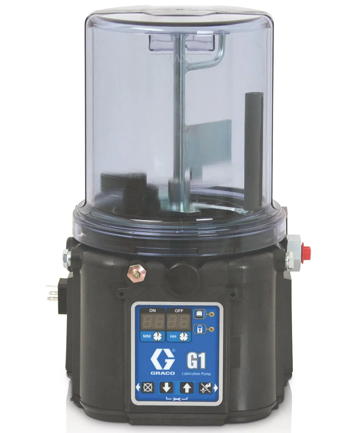 Graco G1™ Plus Grease Lubrication Pump, 24 VDC, 4 Liter, DIN, Wiper, Low Level - Ysert