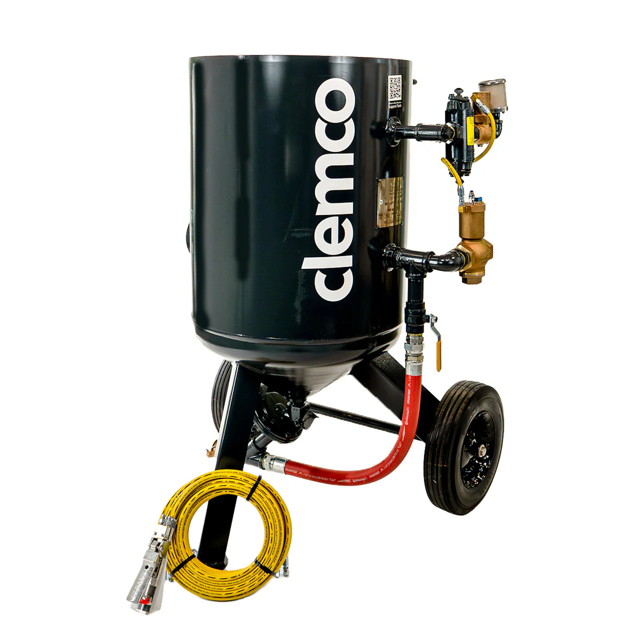 Clemco 6 cu ft  Classic Blast Machine Model 2452 - Portable 1-1/4 inch Piping w/ Manual Quantum Valve (MQV) & TLR-300 Remote Controls - Ysert