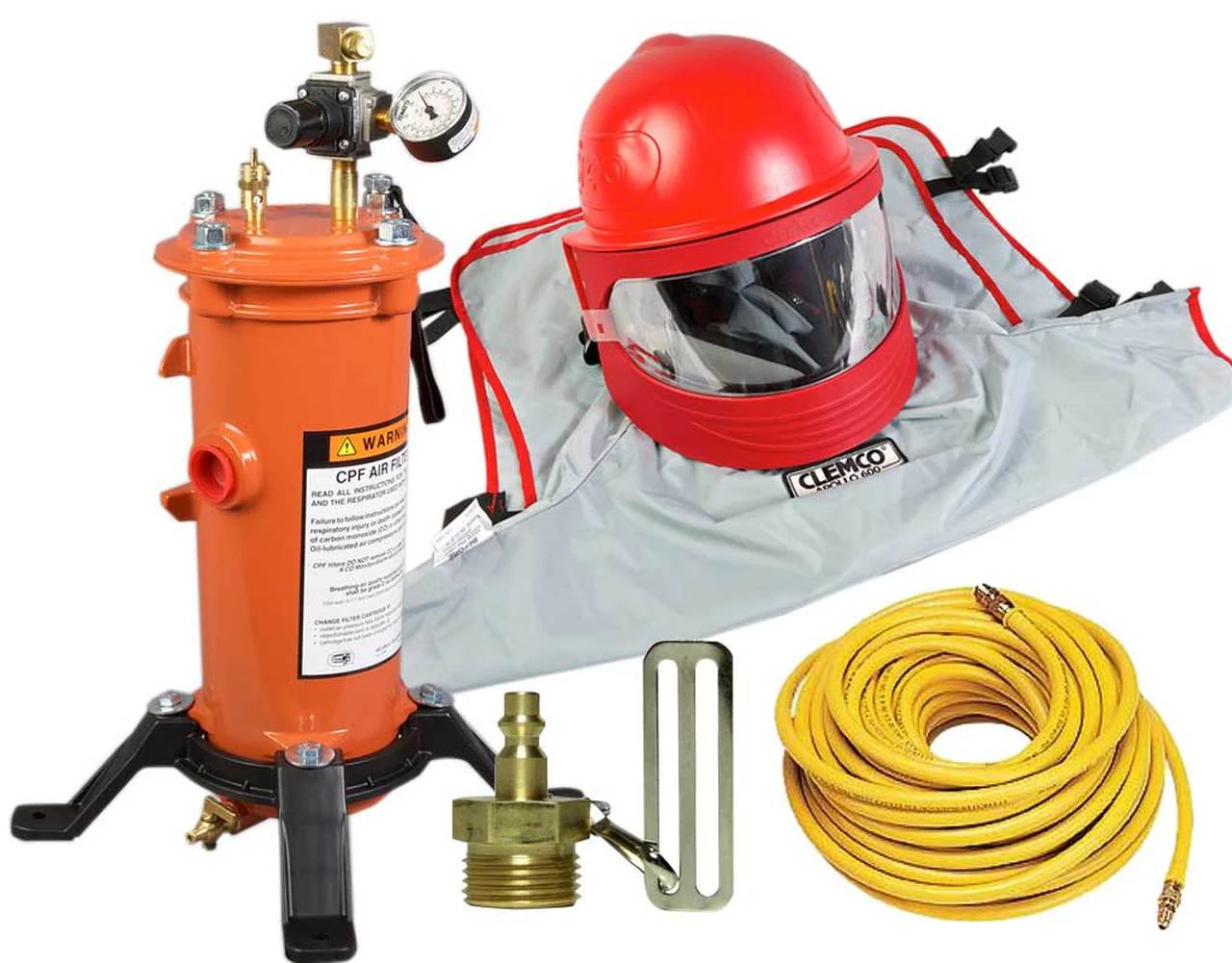Clemco 24772 Apollo 600 HP w/ 50 ft. Respirator Hose, CPF-20 Air Filter & Constant-Flow Connector (CFC) - Ysert