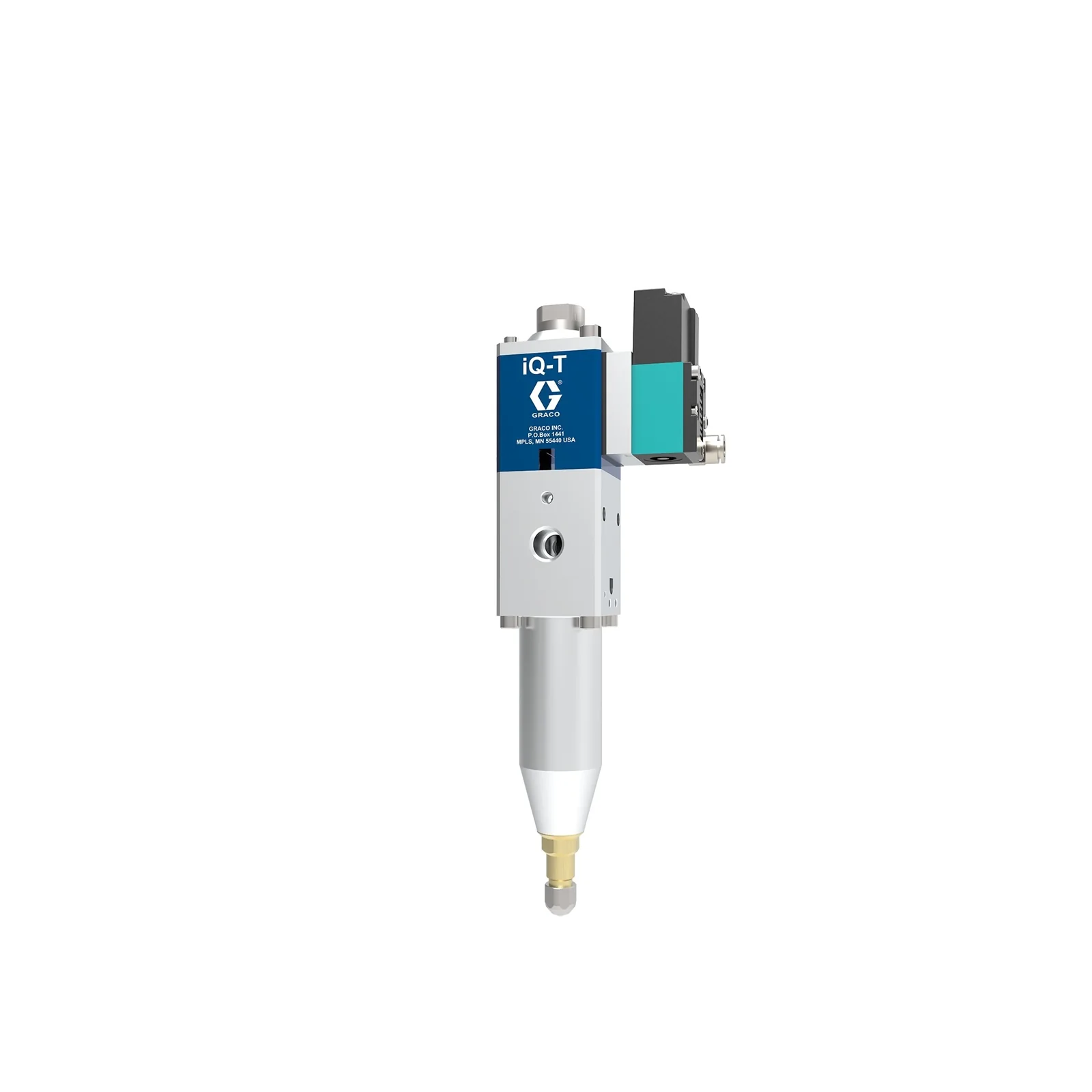 iQ Dispense Valve, Elite Tip-Seal, Ambient, 0.157in (4.0mm) Tip, 2.36in (60mm) Nozzle, Direct Mount Solenoid - Ysert