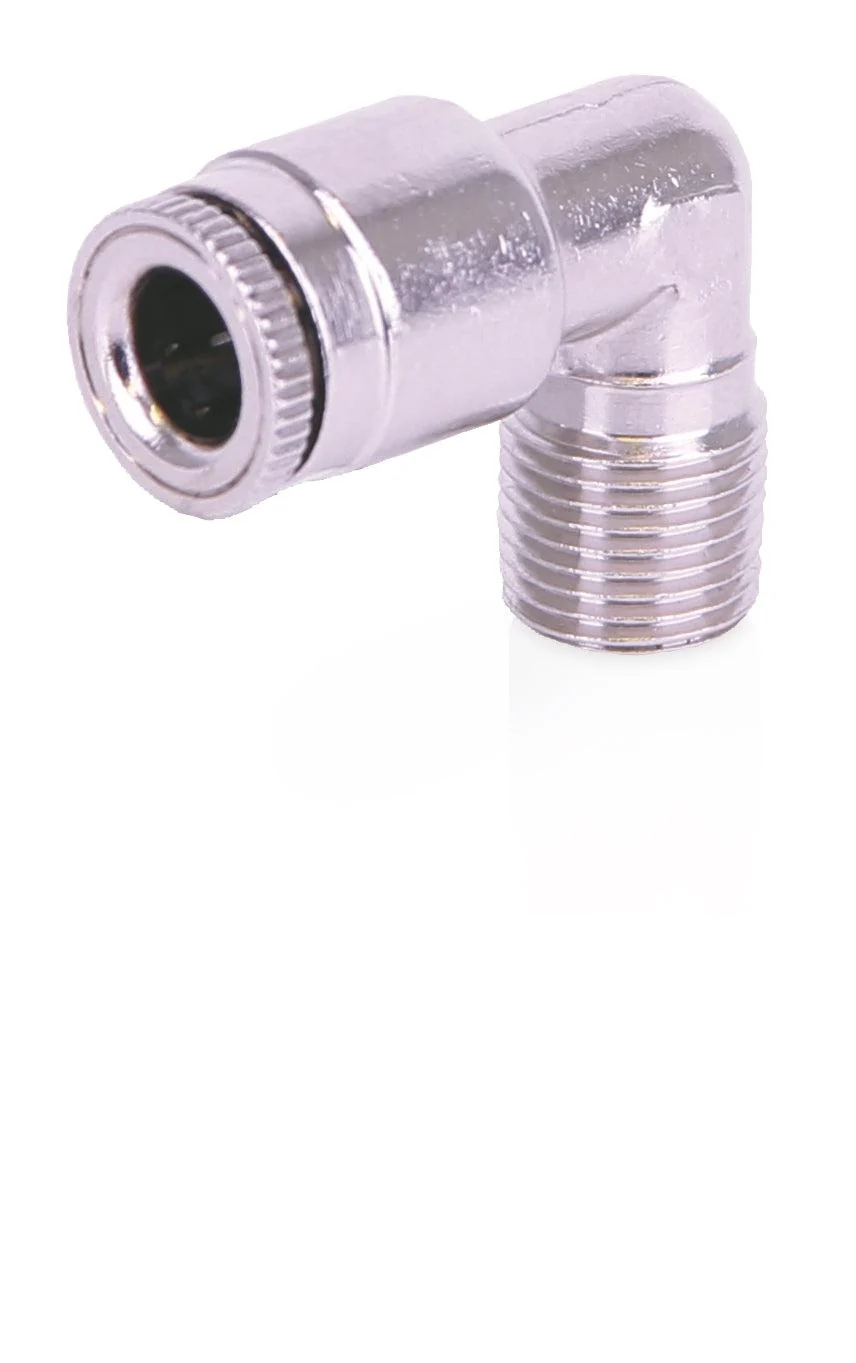CSP Lubrication Point Fitting - Push-To-Connect Stud - 1/4 inch OD Tube x 1/8 inch NPT male 90°, 625 psi - Ysert