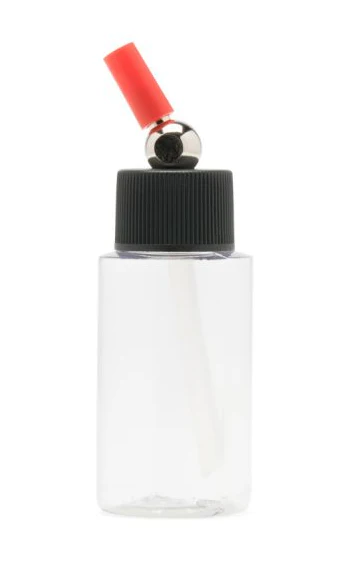 Iwata I4501 Crystal Clear Bottle 1 oz / 30 ml Cylinder With Adaptor Cap - Ysert