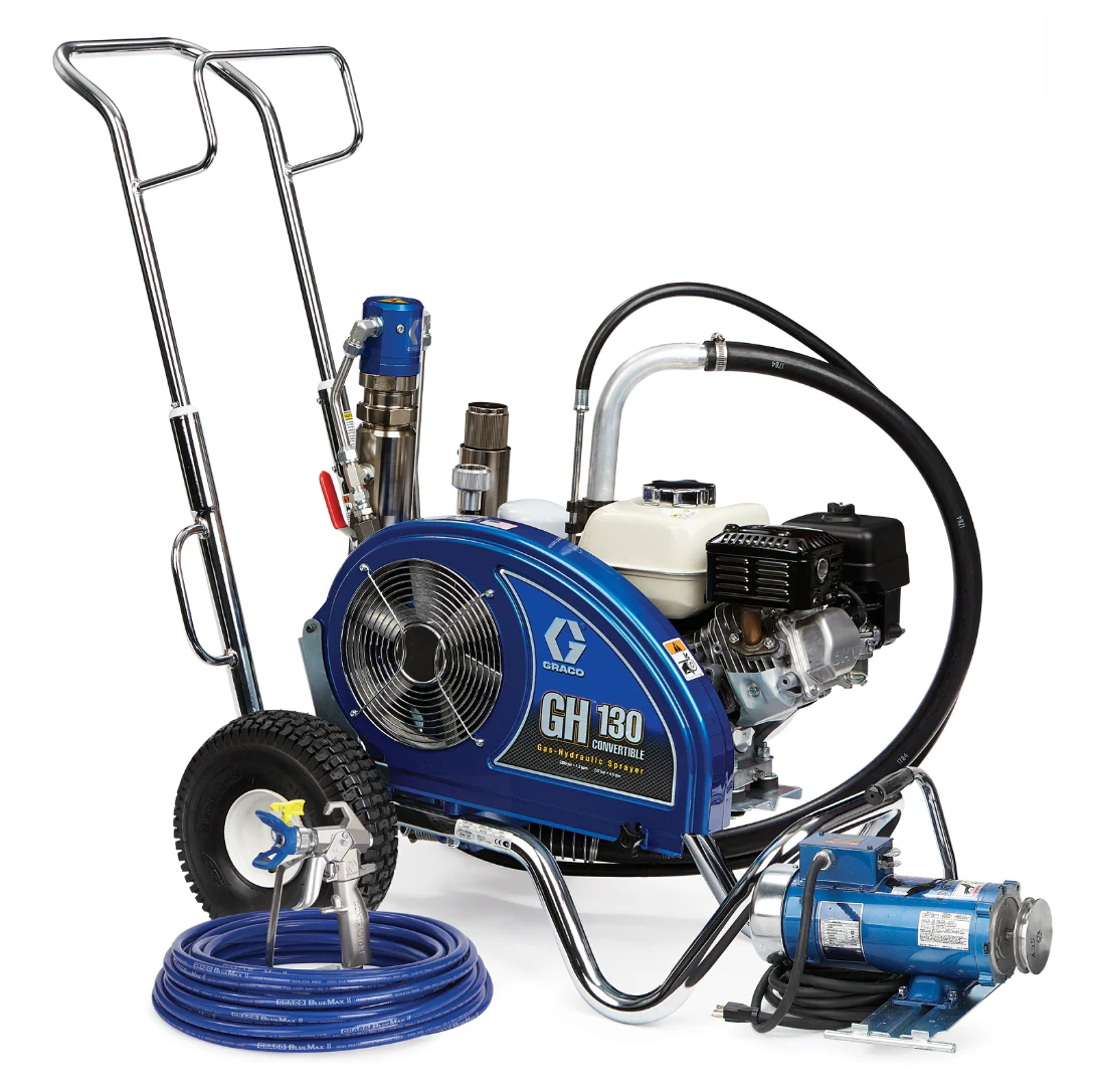Graco 24W924 GH130 Convertible Standard Series Gas Hydraulic Airless Sprayer with Electric Motor Kit - Ysert