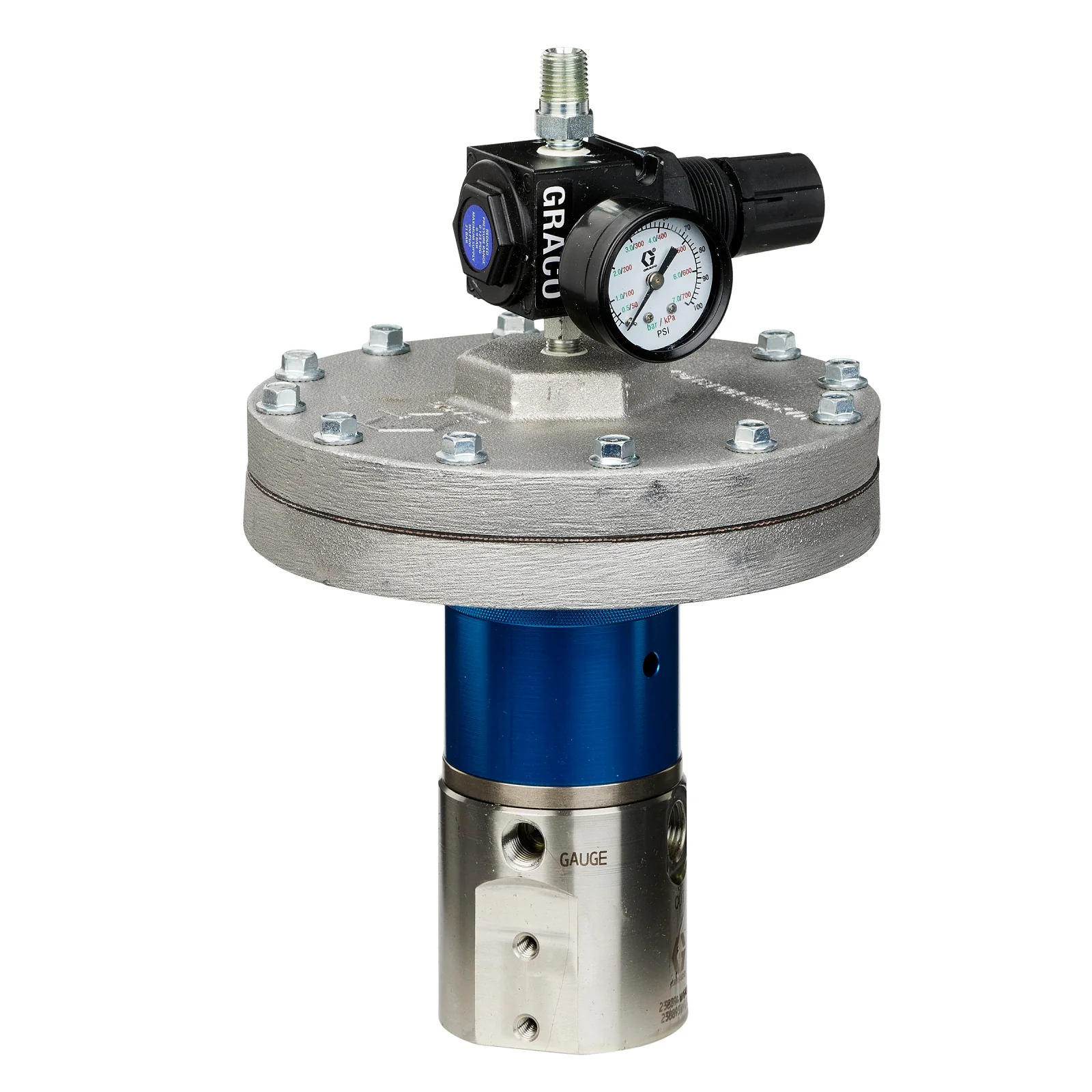 High Fluid Pressure Regulator, Corrosion Resistan, 413 bar (6000 Max psi), 35-275 bar (500-4000 psi) Range, 3.7 L/min (1.0 gpm), SST, Air, 3/8(f) x 3/8(f), 1/4(f) Port - Ysert